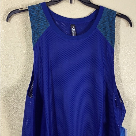 Tank Top Activewear M Dark Blue Mesh ShoActive Pullover Stretchy - Picture 3 of 8